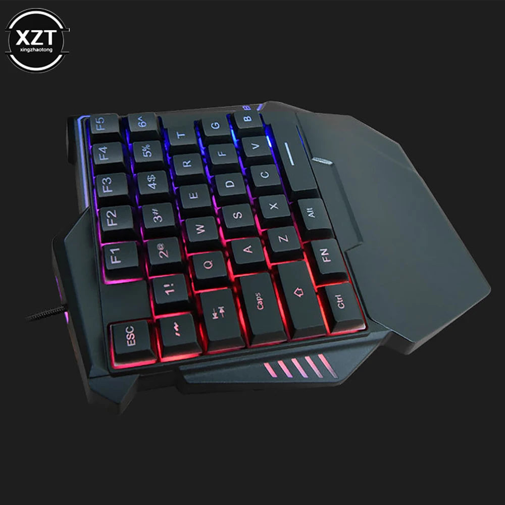 Elevate Your Gaming with the Compact Ergonomic One-Handed Mechanical Keyboard - 35 Keys Mini Wired Design for Unmatched Performance