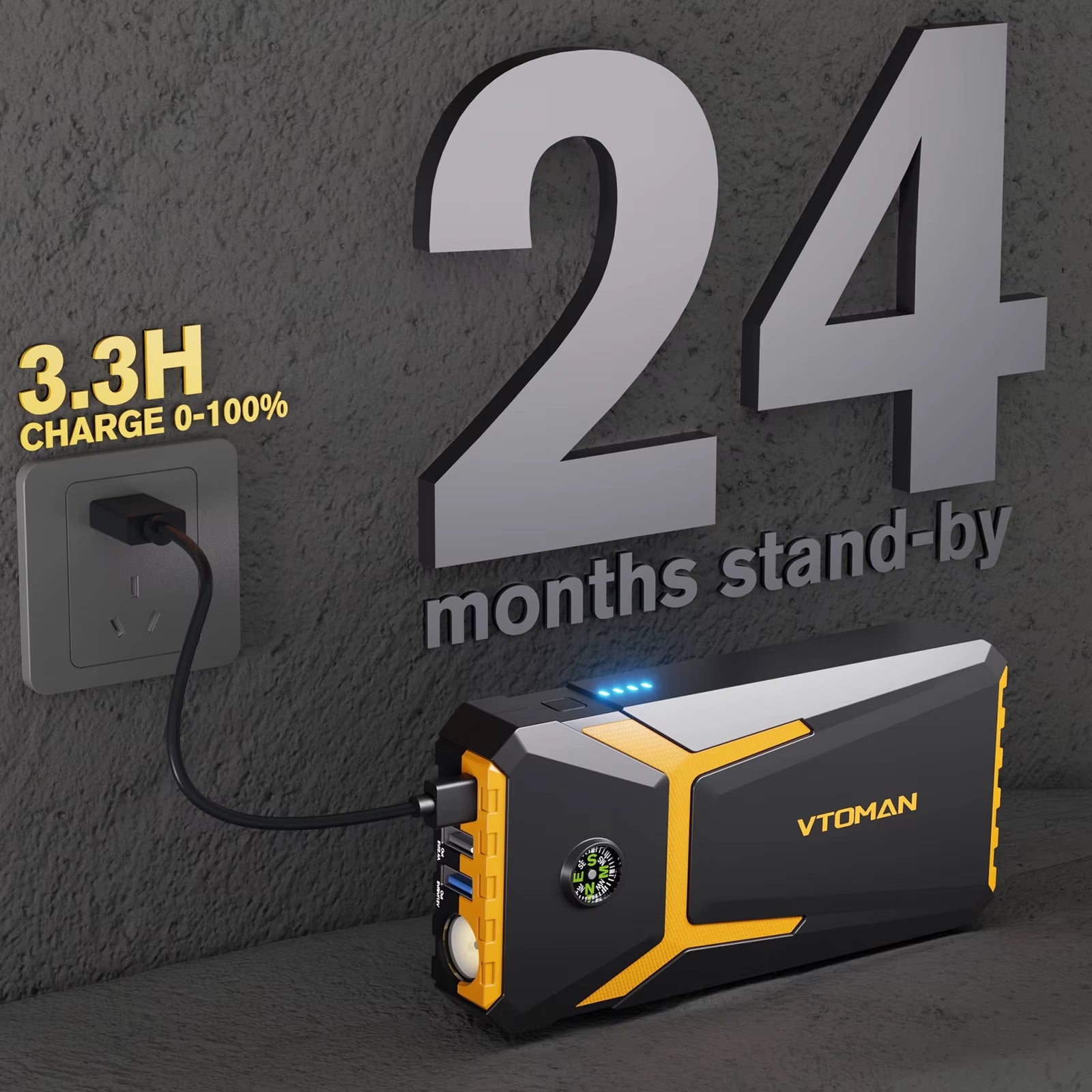 Unleash the Power with the V6 Pro 2000A Jump Starter & Power Bank - Your Ultimate Auto Emergency Companion!
