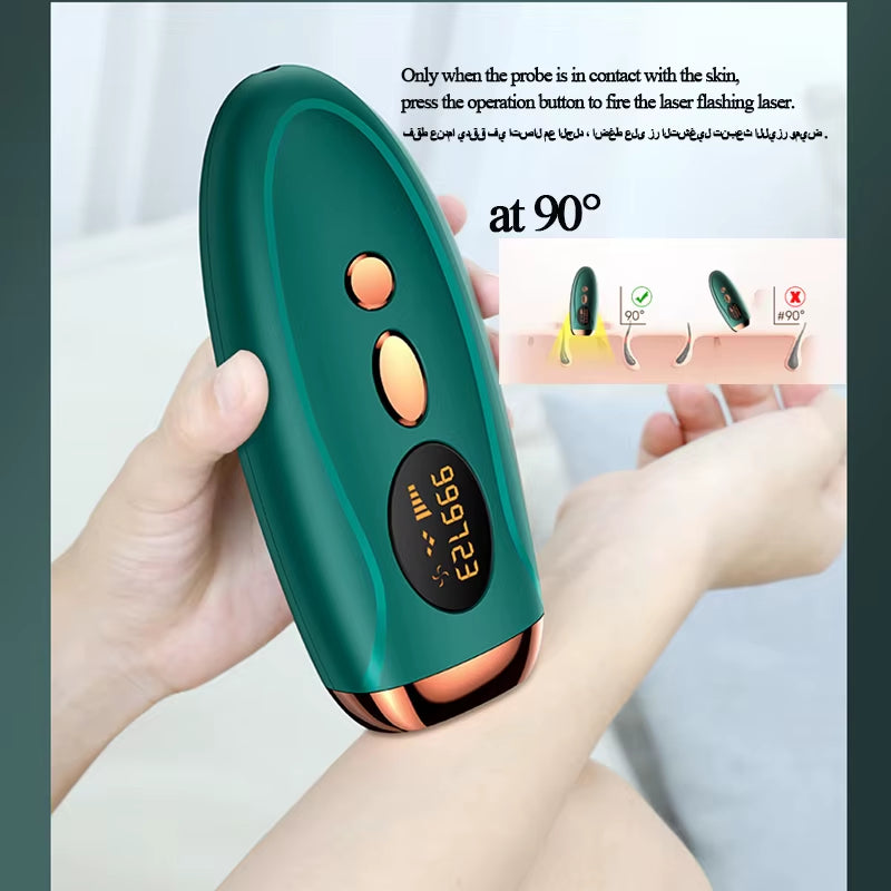 Experience Effortless Hair Removal with the Painless IPL Laser Epilator - 999,999 Flashes for Safe and Smooth Skin on Face, Body & Bikini