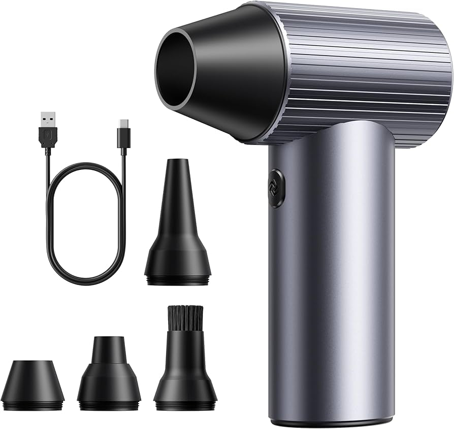 Cordless Electric Air Duster - High-Power Mini Blower with Fast Charging for Computers, Keyboards, Home, Outdoor, and Automotive Use