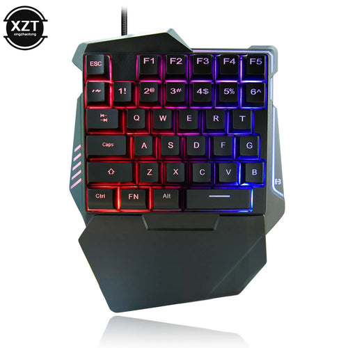 Elevate Your Gaming with the Compact Ergonomic One-Handed Mechanical Keyboard - 35 Keys Mini Wired Design for Unmatched Performance