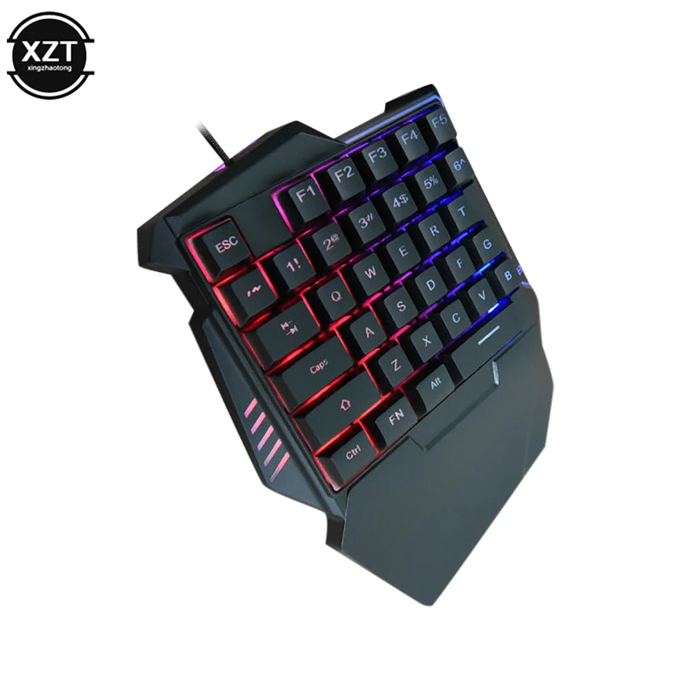 Elevate Your Gaming with the Compact Ergonomic One-Handed Mechanical Keyboard - 35 Keys Mini Wired Design for Unmatched Performance