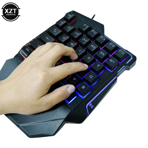 Elevate Your Gaming with the Compact Ergonomic One-Handed Mechanical Keyboard - 35 Keys Mini Wired Design for Unmatched Performance