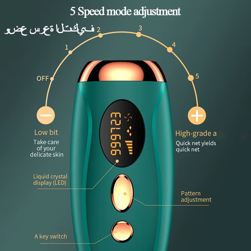 Experience Effortless Hair Removal with the Painless IPL Laser Epilator - 999,999 Flashes for Safe and Smooth Skin on Face, Body & Bikini